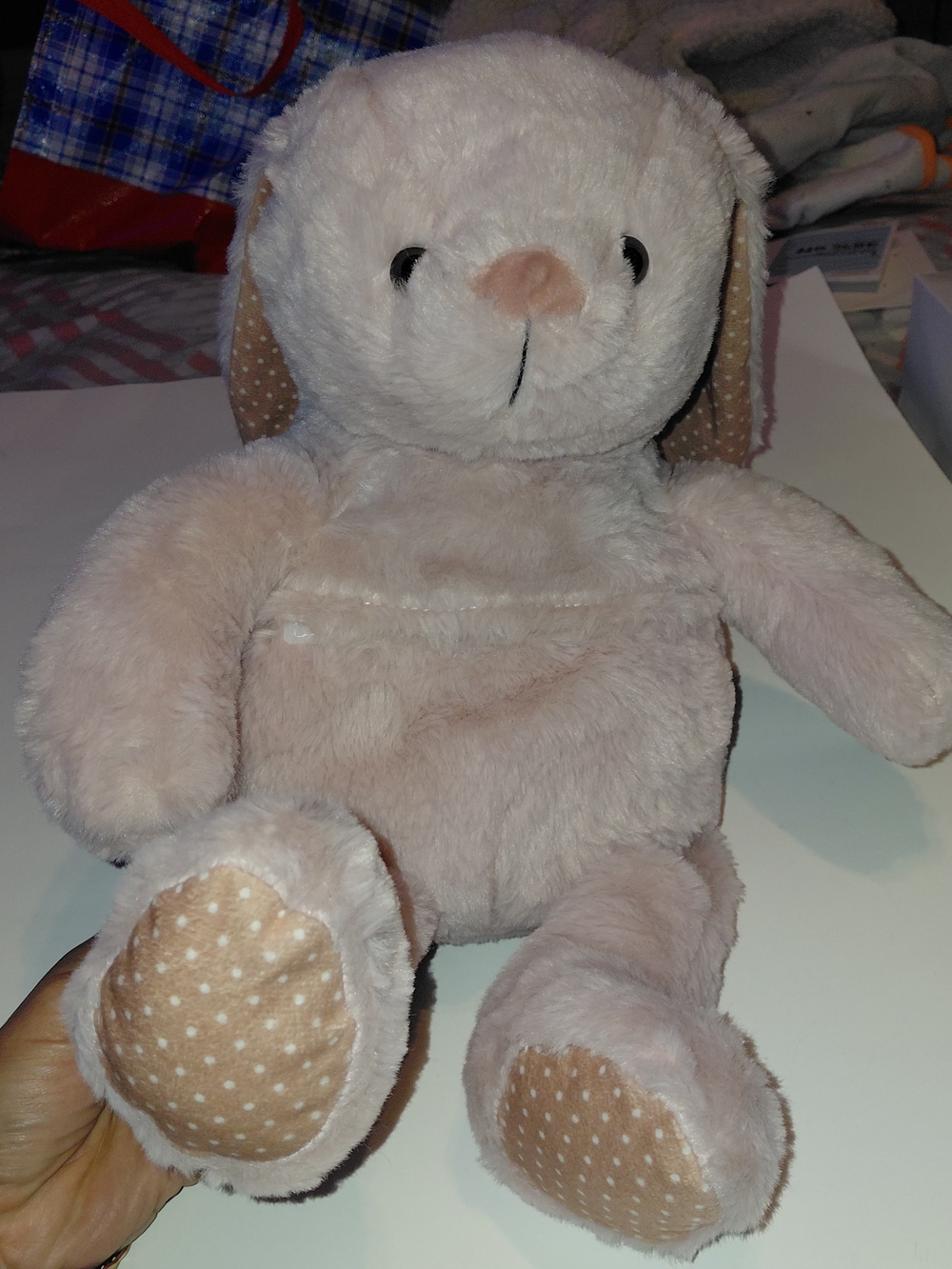 Aroma Home Pink Bunny Snuggable Hottie Microwaveable Plush Lavender Scented 15"